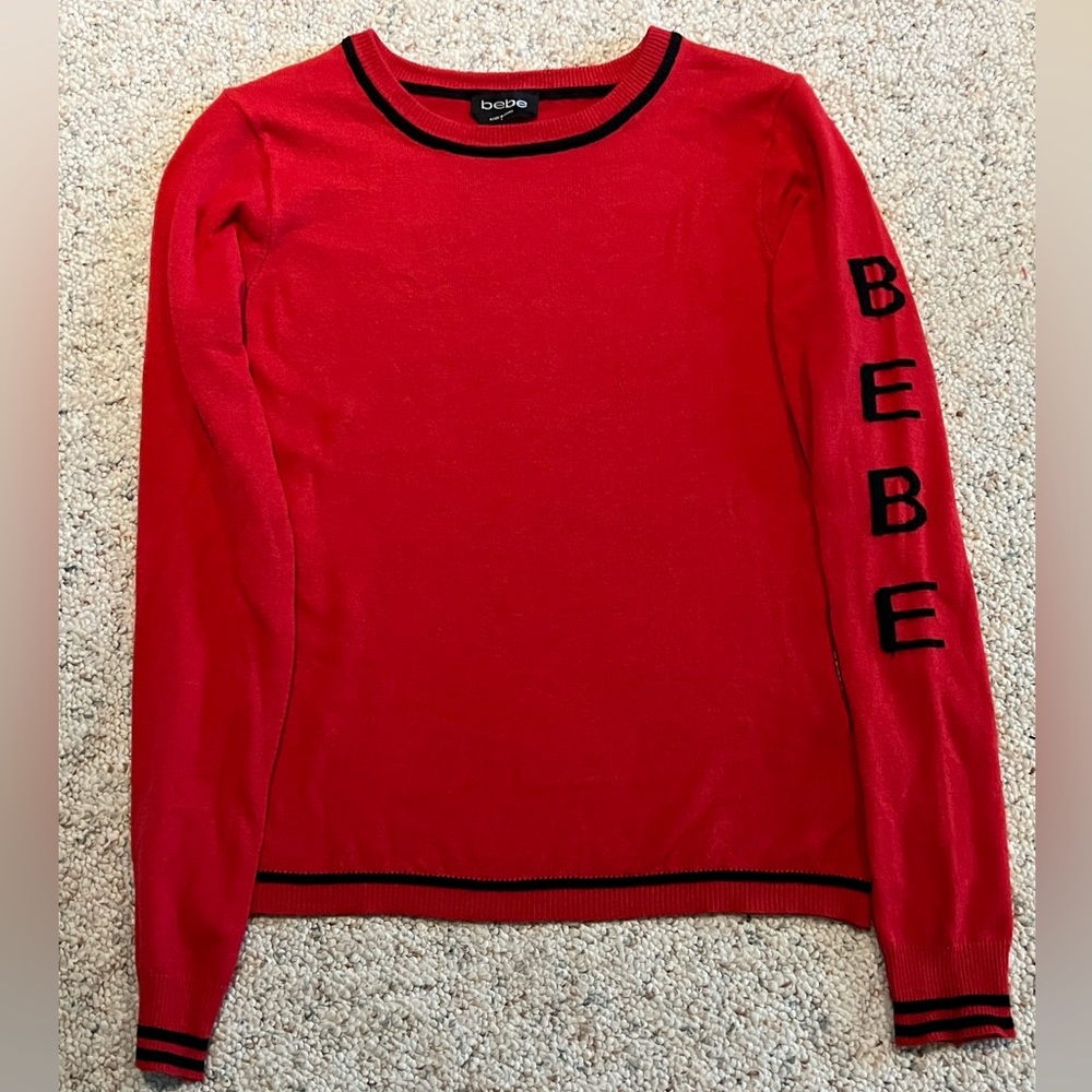 BEBE💖 SIZE S💖 WOMENS RED HOLIDAY SWEATER